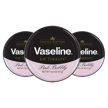 Vaseline Lip Therapy Lip Balm, 3 Pack, Limited Edition Pink Bubbly, 0.6 oz