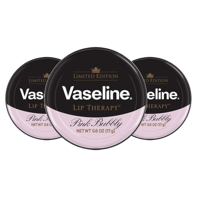 Bálsamo labial Vaseline Lip Therapy Pink Bubbly, 18 ml, paquete de 3