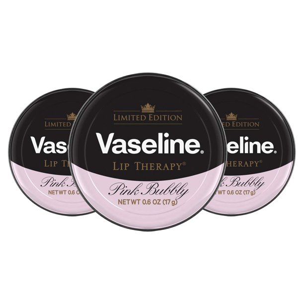Bálsamo labial Vaseline Lip Therapy Pink Bubbly, 18 ml, paquete de 3