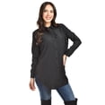 thumbnail image 2 of Camisa con boton de perla Roman Fashion /Juvenil, 5103 (Negro) negro M, 2 of 5