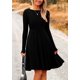 thumbnail image 3 of Vestido PRETTYGARDEN de Punto Acanalado Manga Larga Línea A Negro XL, 3 of 8