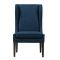 thumbnail image 2 of 26" Captains Dining Chair With High Wing Back, Removalble Cushion, Nailhead Accent And Solid Wood Legs, Single Accent Chair For Living Room, Bedroom, Office, Balcony, Dark Blue, 2 of 6