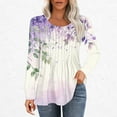 thumbnail image 2 of PuLe Women's Top Long Sleeve Shirts for Women Fall Tops Dressy Casual Blouses Pleated Scooped Neck Tunic Tops for Leggings ﻿, 2 of 5