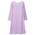 thumbnail image 7 of EFINNY Women's Nightgown Long Sleeve Soft Comfy Sleepwear Henley Neck Button Down Nightdress Retro Polka Dot Mid-Length Nightshirt,S, 7 of 7