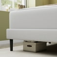 thumbnail image 3 of Full Bed Frame, Full Size Platform Bed With Fabric Upholstered Headboard, White, 3 of 5