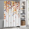thumbnail image 6 of Brown Eucalyptus Leaves Shower Curtain Set, Waterproof Shower Curtains for Bathroom, Summer Botanical Weeping Watercolor Washable Fabric Bath Curtain for Bathtub Decoration with Hooks 48x72 Inches, 6 of 9
