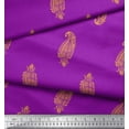 thumbnail image 2 of Soimoi Purple Poly Georgette Fabric Yellow Paisley Fabric Prints By Yard 42 Inch Wide, 2 of 3