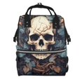 thumbnail image 1 of Fotbe Vintage Leaf Flower Skull Mochila Maternidad - Lona de Sarga Impermeable, Mochila de Pañales de Gran Capacidad con Múltiples Bolsillos y Correas Ajustables, 1 of 6