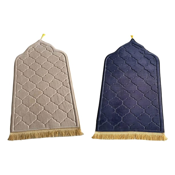 2 alfombras portátiles de oración, manta de viaje, alfombra coleccionable para dormitorio, sala de estar, viajes, regalos de vacaciones. Beis Amarillo Azul