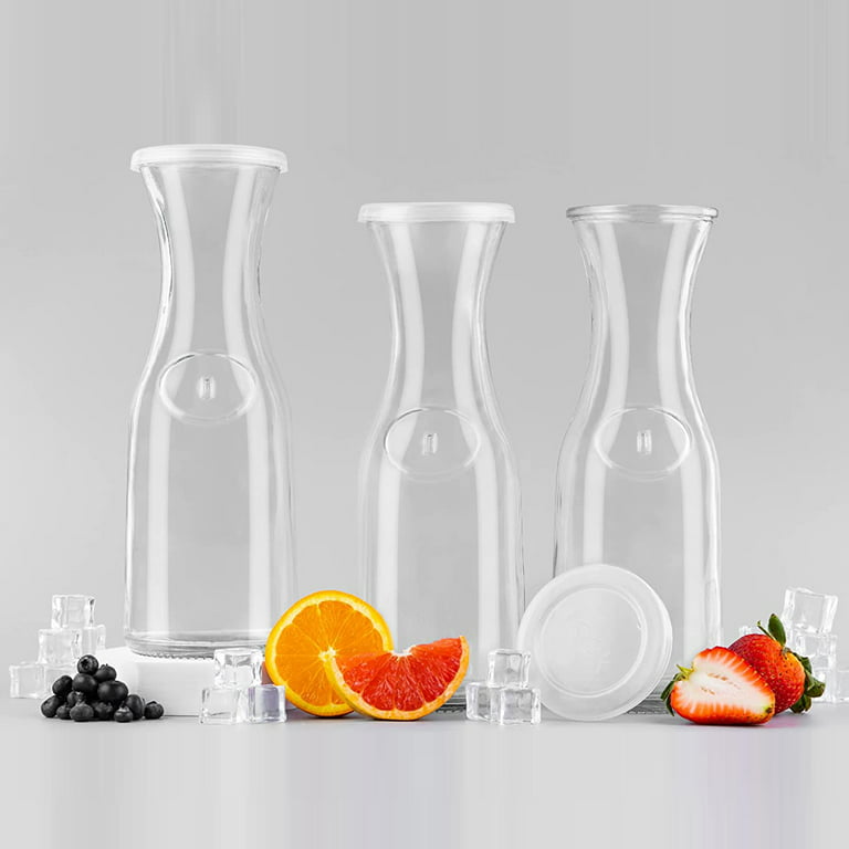 3pcs 35oz Glass Carafe Set with Lids for Mimosa Bar Supplies, 1