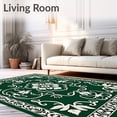 thumbnail image 2 of ODIKA 2'x3' Machine Washable Non-Slip Area Rug, Garden Lotus Blossom High Traffic Rug with Pad, Green, 663520, 2 of 8
