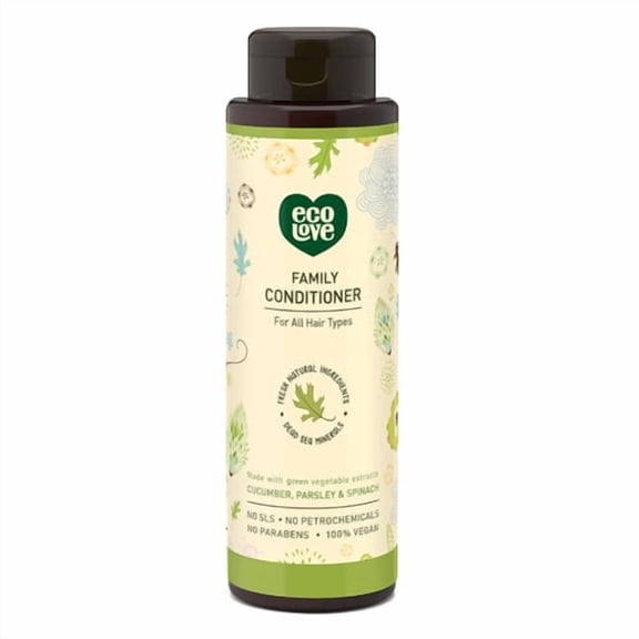 ecoLove - Natural Conditioner for All Hair Types - Safe for the Whole Family With Organic Cucumber Extract - Vegan and Cruelty-Free, 17.6 oz