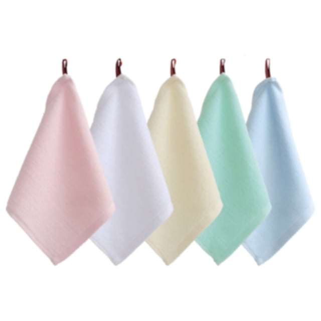 Cotton Small Square Towel 10X10 Inch, Ultra-Absorbent Lint-Free Guest Hand Towel, Soft Reusable Washcloth for Bathroom Kitchen Travel, Solid Color Mini Cotton , 5 25*25Cm Small Cotton Square Towels