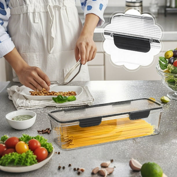 Contenedor De Almacenamiento De Alimentos, Caja De Cocina Hermética Con Tapa Sellada Para Especias Y Pasta, Organizador Multicolor