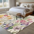 thumbnail image 4 of Wildflowers Area Rugs 6'x9', Washable Small Throw Rugs for Kitchen Dining room, Spring Vintage Tulip Butterfly Floral Leaf Indoor Outdoor Rug Non-Slip Low Pile Carpet Runner Reversible Floor Mats, 4 of 8