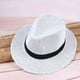 thumbnail image 1 of Men's Straw Panama Hat Handmade Cowboy Cap Summer Beach Travel Sun Hat(B), 1 of 4