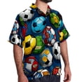thumbnail image 2 of Football Men's Short Sleeve Hawaiian Beach Shirts, Casual Printed Button Down Spread Collar Tops, Summer Unisex Style, 2 of 6