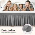 thumbnail image 2 of JUNWELL Ruffled Grey King Size Bed Skirt  Dust Ruffle for King Bed with 15” Drop  Soft and Solid Microfiber  Classic Style  California King  Silver Gray Bedskirts, 2 of 8