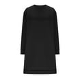 thumbnail image 4 of Guieoi Women's Sporty Casual Fleece-Lined Thickened Sweatshirt Dress Black S, 4 of 7