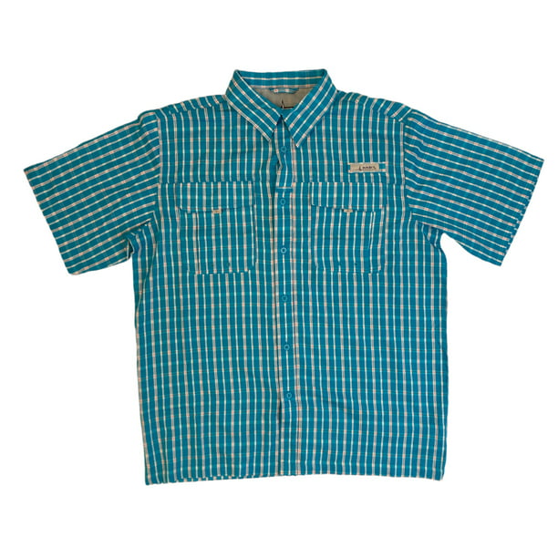 Habit Men's UPF40+ Crayfish Creek Short Sleeve River Shirt (Vivid Blue ...