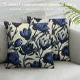 thumbnail image 3 of JEUXUS  Decorative Pillow Covers Floral Pattern Pillow Covers Blue Tulips Spring Flowerfor Living Room Couch Sofa, 3 of 5