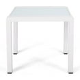 thumbnail image 6 of GDF Studio Crested Bay Outdoor Aluminum Side Table with Glass Top, Matte White and White, 6 of 7