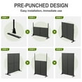 thumbnail image 5 of MAYEERTY 72"x47" Outdoor Privacy Screen with Stand, 3 Panels Metal Balcony Decorative Screen, Black, 5 of 7