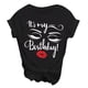 thumbnail image 1 of Camisas Para Mujer Con Estampado de Manga Corta Y Cuello Redondo Con Estampado de Letras Odeerbi  ODB124266, 1 of 7