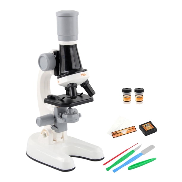 Juguetes de ciencia portátiles, juguete educativo temprano para el desarrollo, aprendizaje interactivo 400x 1200x con luces LED para niñas y , Blanco Baoblaze Mini juguetes de ciencia