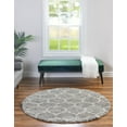 thumbnail image 4 of Unique Loom Trellis Shag Collection Area Rug - Ruby (5' 3" Round Gray/Ivory), 4 of 12
