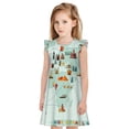 thumbnail image 1 of Fotbe World Travel Map Vestido de Dormir para Niñas de 3 a 10 Años, Mangas Cortas, Estilo Princesa, Pijama Camisón con Mangas Voladas-Medium, 1 of 6