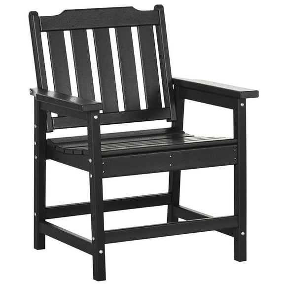 Barara King Patio Dining Chair,Outdoor Dining Room Chair,All-Weather Patio Chair, HDPE Patio Dining Chair, for Garden, Backyard, Deck,Black