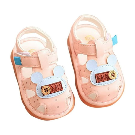 Infant Baby Girl Boy Sandals Comfort Premium Soft Sole Anti Slip Newborn Toddler First Walking Shoes Summer Beach (5  Pink)