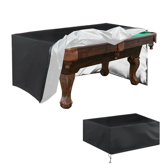 OPTUTUS Heavy-Duty Black Pool Table Cover – Fits 7/8/9 ft Pool Tables, Dining Tables, and Square Furniture