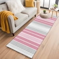 thumbnail image 2 of Pink Gray Stripes Runner Rug 2x6 Washable Kitchen Rug Non-Slip Lightweight Thin Soft Low Pile Bathroom Runner Chic Modern Abstract Vertical Lines Carpet for Hallway Laundry Room Bedroom Entryway, 2 of 8