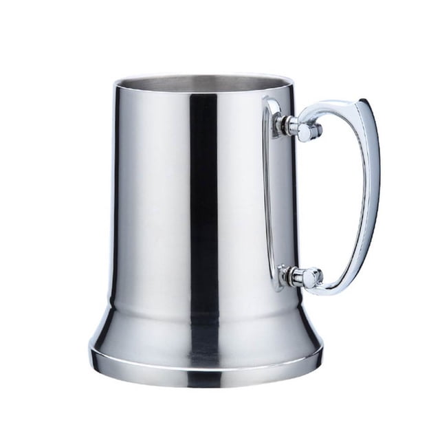 Chope à Bière en Acier Inoxydable à Double Paroi avec Poignée, Tankard, Stein à Bière, Grande Tasse à Cocktail, Tasse à Lait