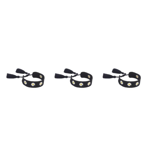 Guardurnaity unisex única de poliéster Pulseras de la amistad para hombres y mujeres Glamour personalizado Negro Type1 NO1