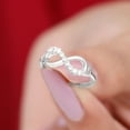thumbnail image 2 of Rosec Jewels Certified Diamond Infinity Promise Ring for Women (HI-SI Grade) - Love Knot Ring - Ready to Gift for Valentines, 14K White Gold, US 13.00, 2 of 8