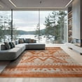 thumbnail image 2 of ODIKA 8'x10' Washable Area Rug Non-Shedding, Easy Care, Geometric Abstract Interlocking Vintage Distressed Mid Century for King Size Bedroom Under Bed, Master Suite, 2 of 7
