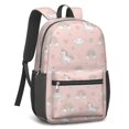 thumbnail image 2 of Unicorn and Star Pink Pattern 17" School Backpacks for Teens,Waterproof Oxford Fabric,S-Shape Padded Straps for School,Travel,Hiking,Camping, 2 of 6