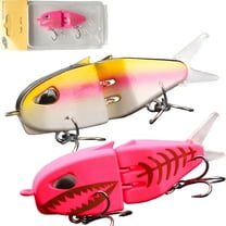 BESTSKY Mini Glide Bait Whopper Popper Fishing Lure, Slow Sinking Wide S Motion Smooth Multi-Jointed Glide Bait for Catfish, Pike Perch, Floating Pencil Bass Freshwater or Saltwater