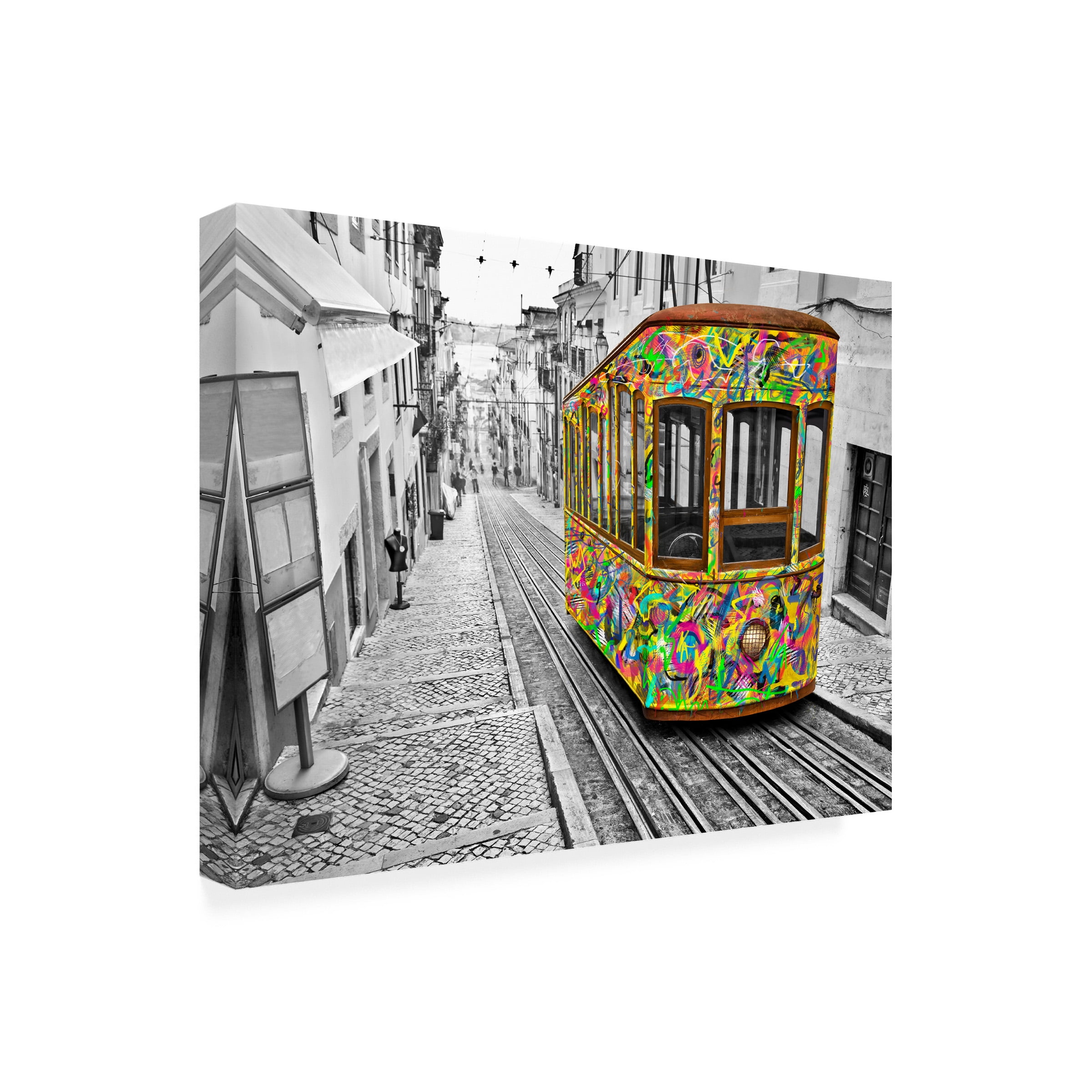 Ben Heine 'Lisbon Tram Revisited Colorful' Canvas Art