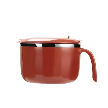 

SUANMAY Soup Bowls with Handle Ramen Bowl with Lid Noodle Bowl Set with Stainless Steel Fork and Spoon Lid Can Be Used As A Stand Blue Red
