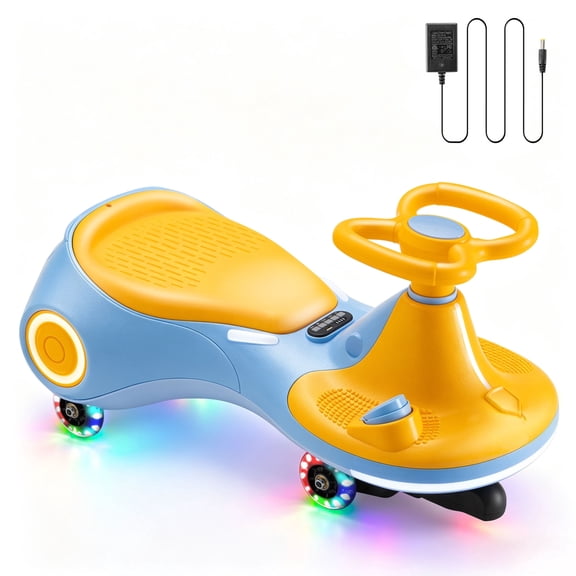 Winfire 3 in 1 Electric Wiggle Car for Kids, 12V Swing Vehicles, Flashing Wheel, Music, Max Load 160LBS, Rechargeable Battery, Ride-On Toy Car, Gift for 3 Boys and Girls