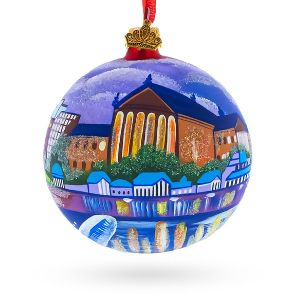 Philadelphia, Pennsylvania Glass Ball Christmas Ornament 4 Inches