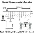 thumbnail image 2 of 33ft 410 LED Christmas String Lights White Fairy Lights Led Icicle Christmas Lights Plug-in for Christmas, Holiday, Wedding (Cool White), 2 of 7