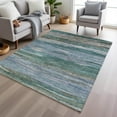 thumbnail image 6 of HomeRoots 626336 9 x 12 ft. Teal Blue Khaki & Taupe Abstract Washable Transitional Indoor & Outdoor Rectangle Area Rug, 6 of 9