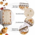 thumbnail image 5 of Shower Curtain 48"W x 72"L Autumn Thanksgiving Pumpkins Beige Fabric Shower Curtains Set with Hooks Water Repellent Bathroom Curtains Machine Washable Bathroom Accessories, 5 of 6