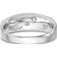 thumbnail image 5 of 14K White Gold Lab Grown Diamond Si1/Si2, G H I, Men's 3-Stone Band (Size 10) Made In India rm6770b-060-wlg, 5 of 5