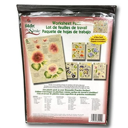 - Plaid Folk Art One Stroke Worksheet Pack, Tulips